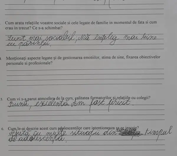 Feedback-uri adolescenti - Grupa 4